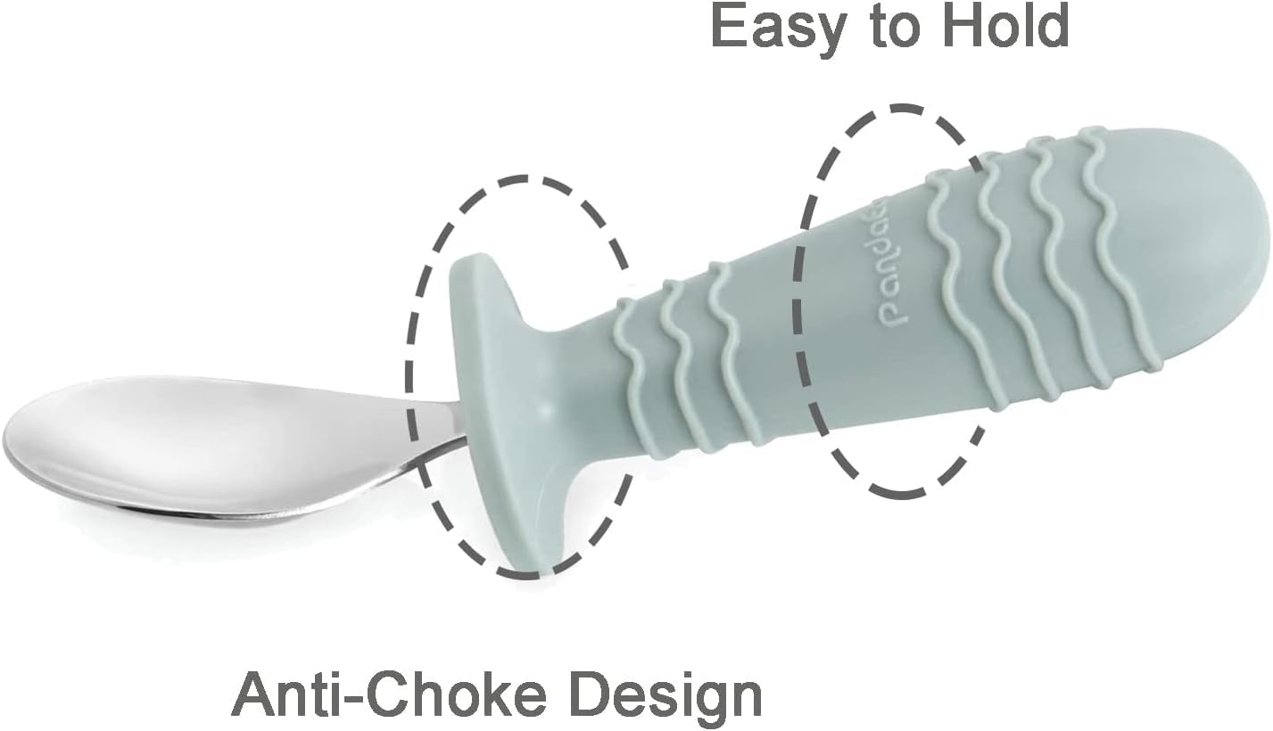 Cuchara y tenedor de silicona de acero inoxidable