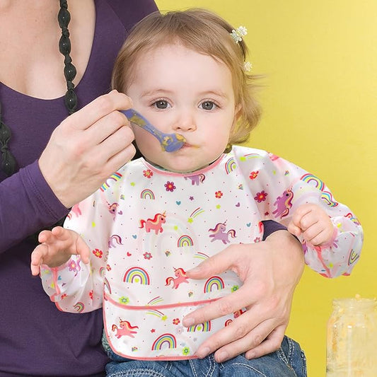 Babero de manga larga impermeables para bebés de 6 - 36 m