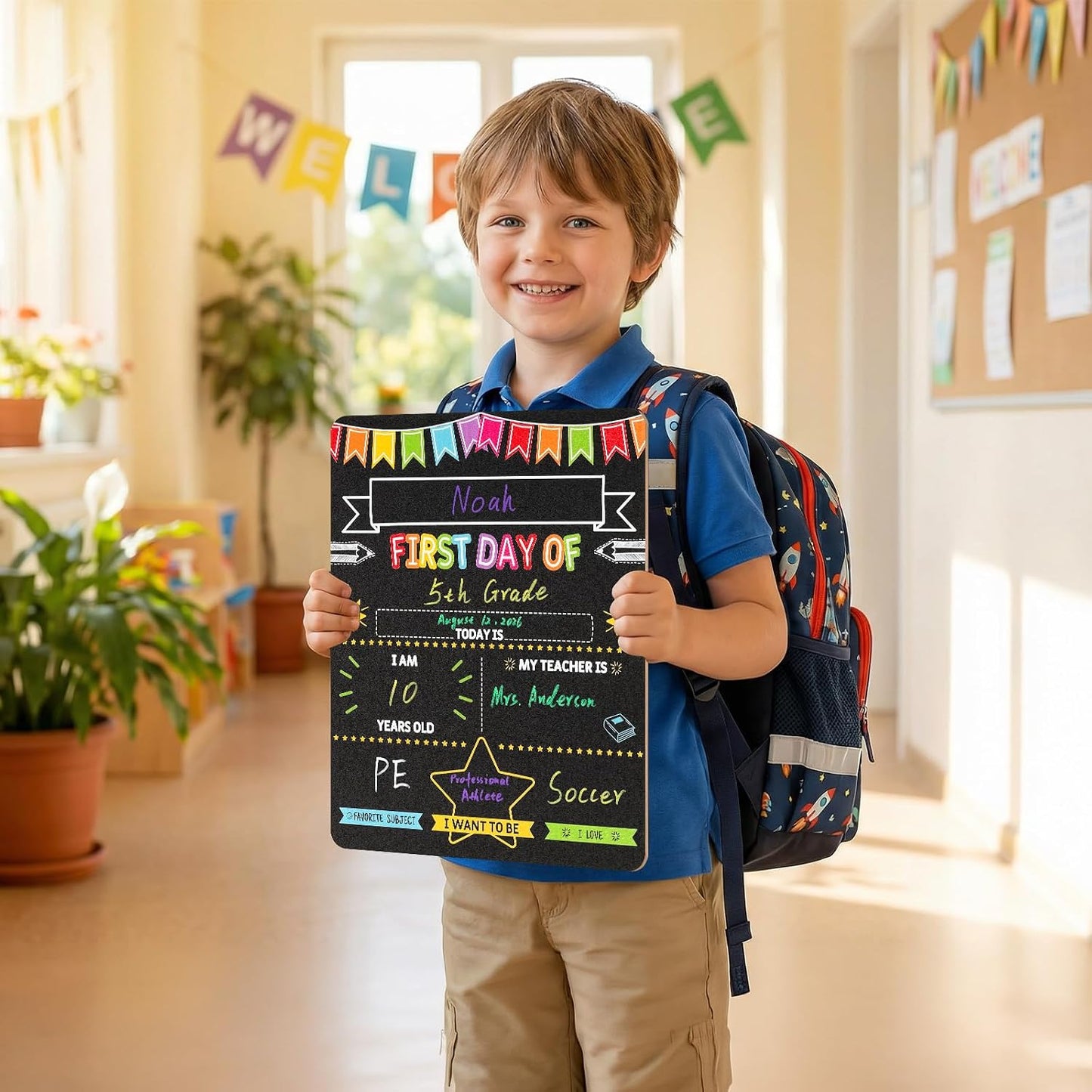 Letrero del primer y último día de escuela
