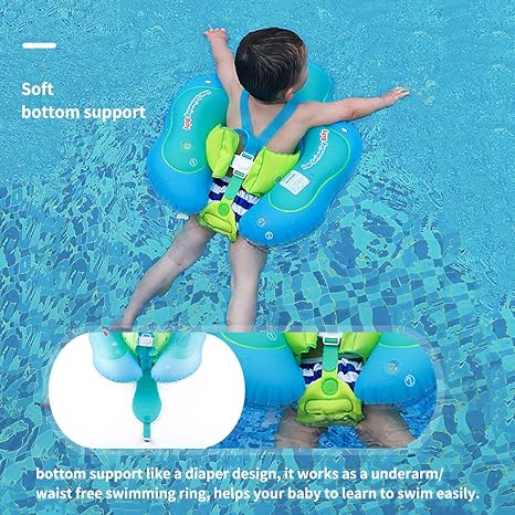 Flotador inflable para bebés con capa para protección solar