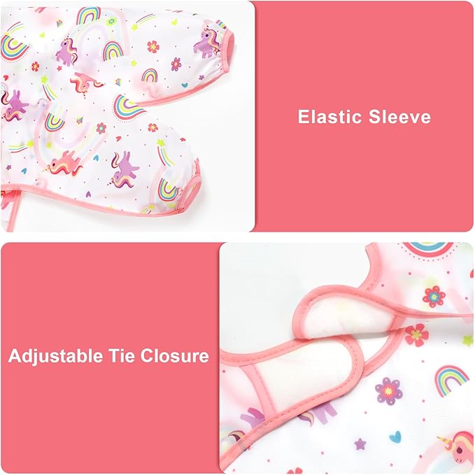 Babero de manga larga impermeables para bebés de 6 - 36 m