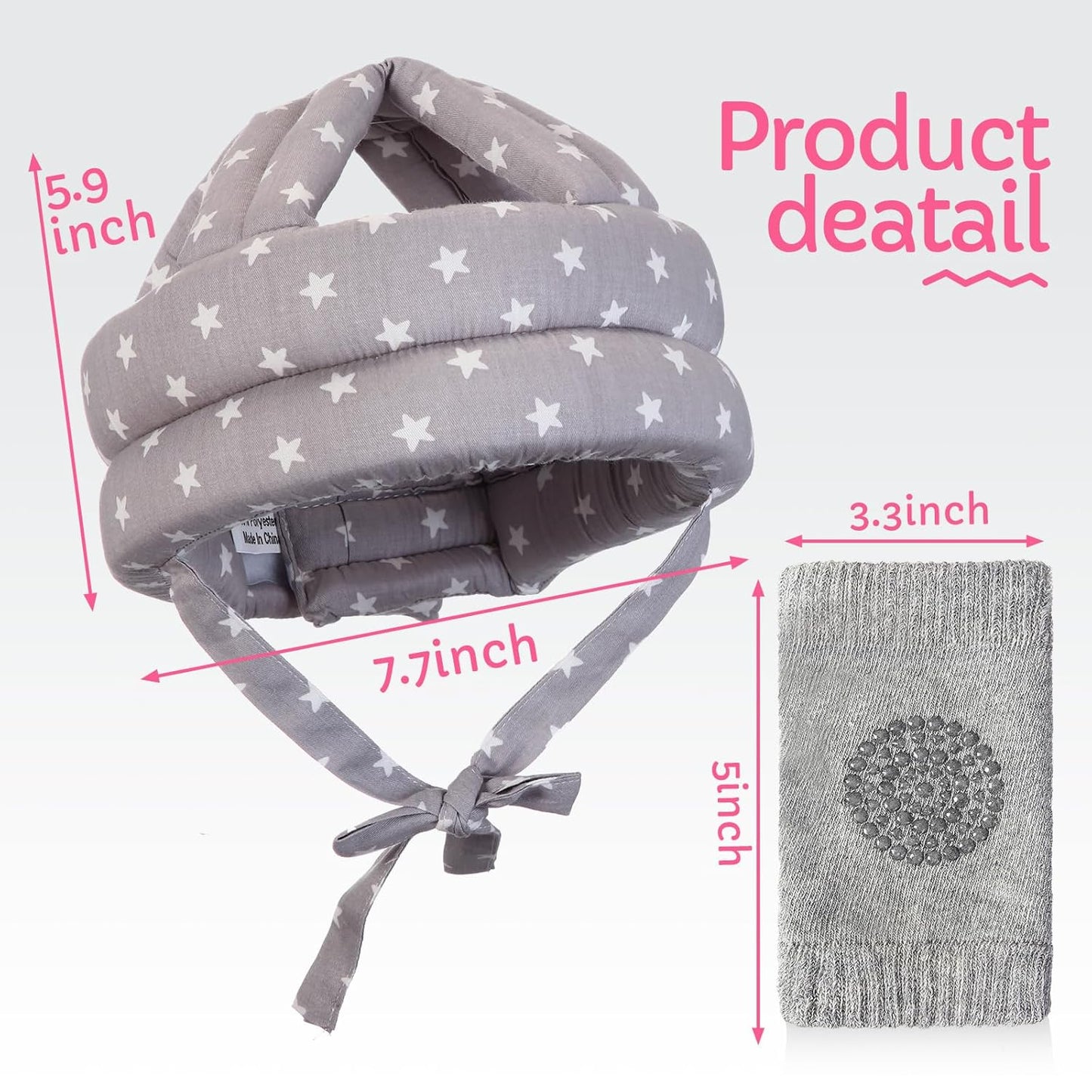 Casco y protector de cabeza ajustable con rodilleras