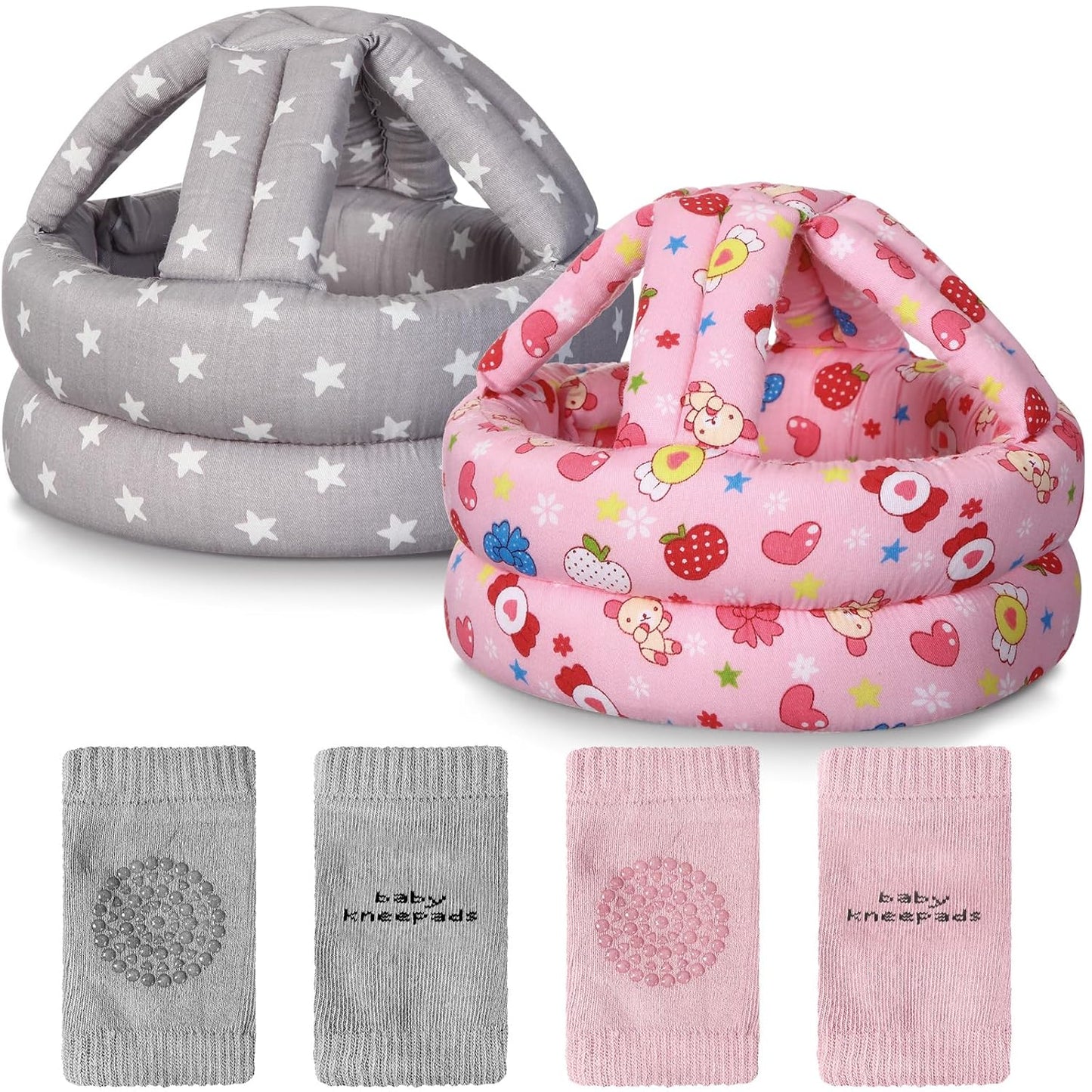 Casco y protector de cabeza ajustable con rodilleras