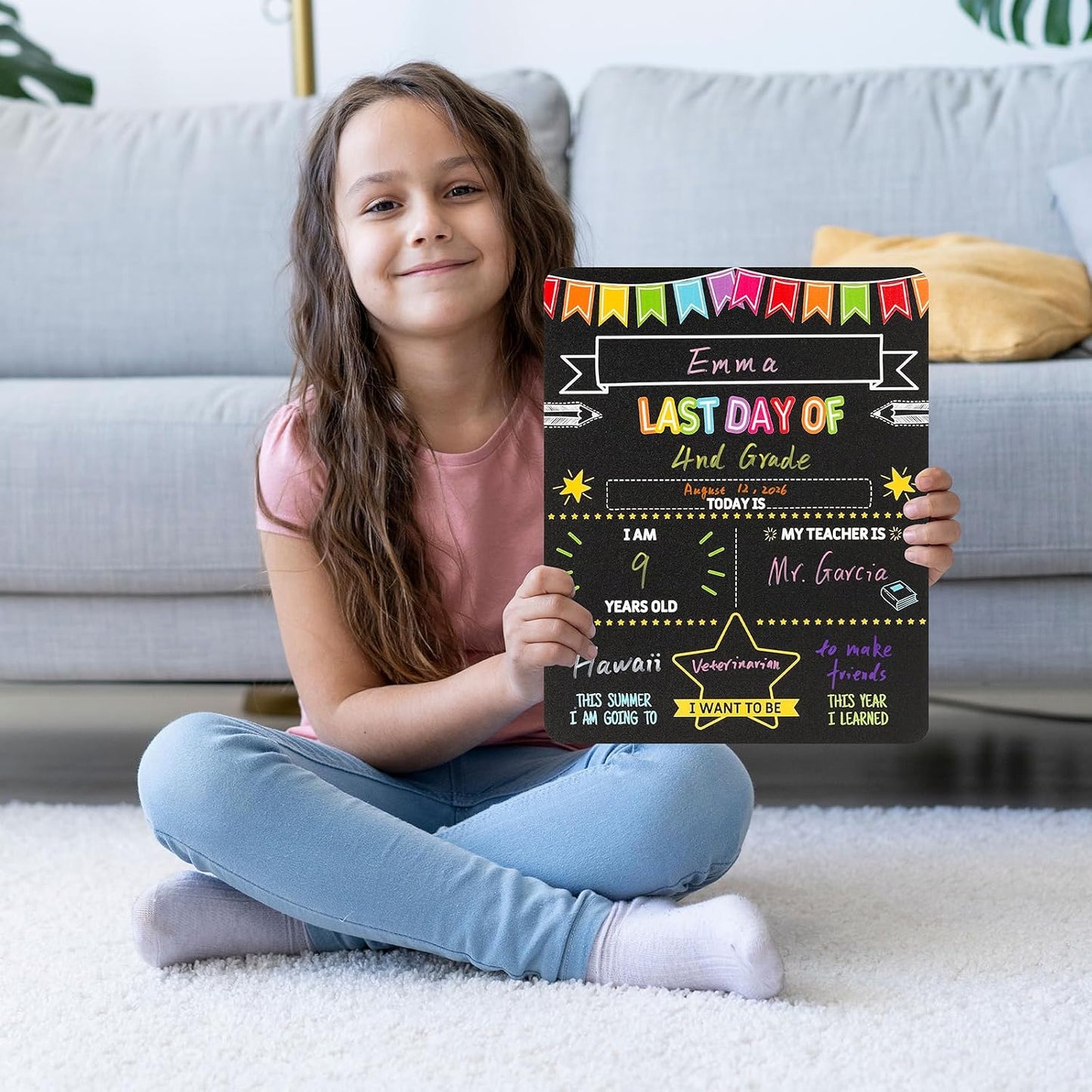Letrero del primer y último día de escuela
