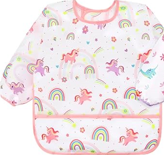 Babero de manga larga impermeables para bebés de 6 - 36 m