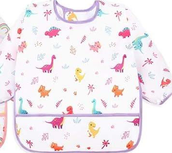 Babero de manga larga impermeables para bebés de 6 - 36 m