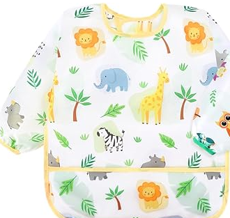 Babero de manga larga impermeables para bebés de 6 - 36 m