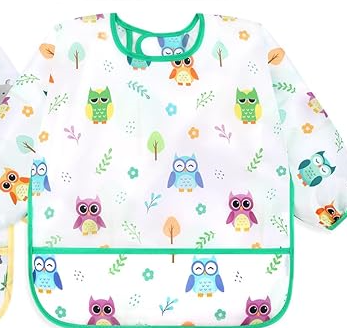 Babero de manga larga impermeables para bebés de 6 - 36 m