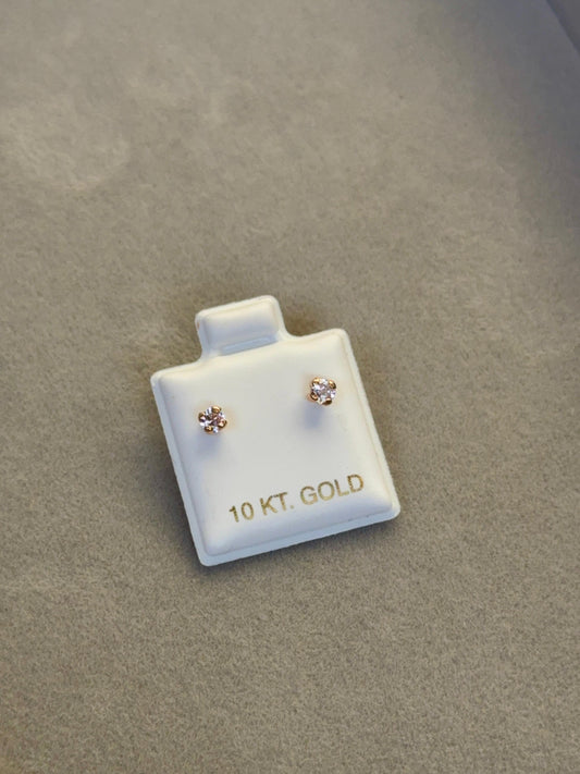 Aritos con Zirconias Oro 10K