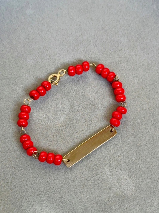 Coralito con Placa de Oro 10k